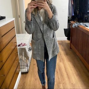 Topshop Grey Longline Blazer, Size 6